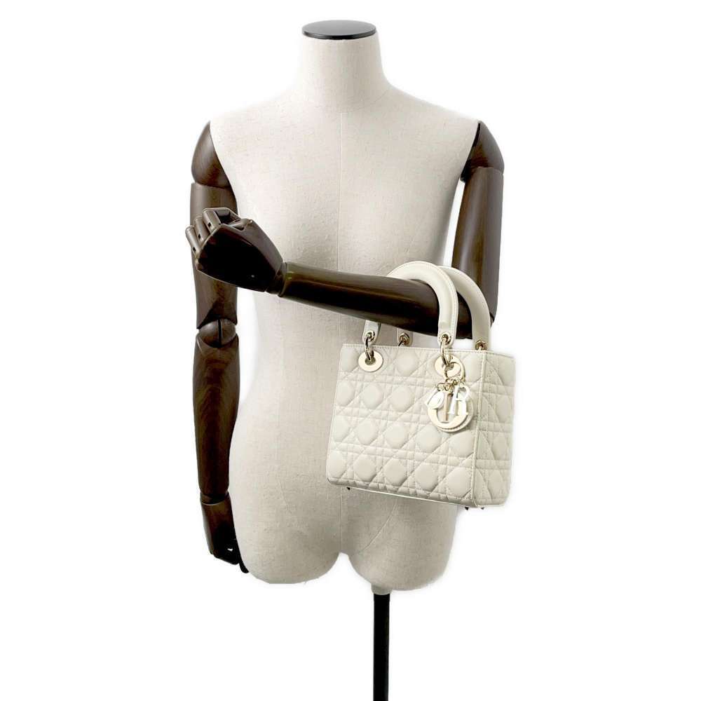 Christian Dior handbag Lady MY ABC Cannage shoulder bag White - Picture 5 of 12